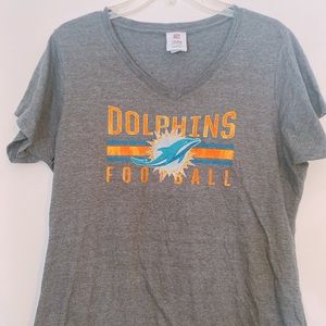 Miami Dolphins Womens Large Grey V-Neck